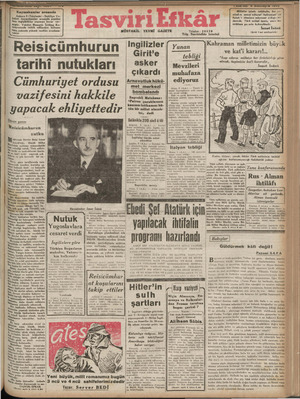 Tasviri Efkar Gazetesi 4 Kasım 1940 kapağı
