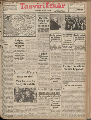 Tasviri Efkar Gazetesi 5 Kasım 1940 kapağı