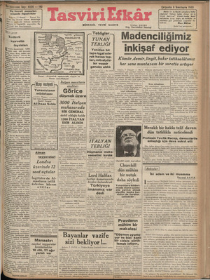 Tasviri Efkar Gazetesi 6 Kasım 1940 kapağı