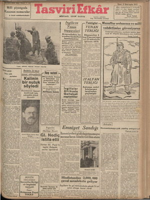 Tasviri Efkar Gazetesi 8 Kasım 1940 kapağı