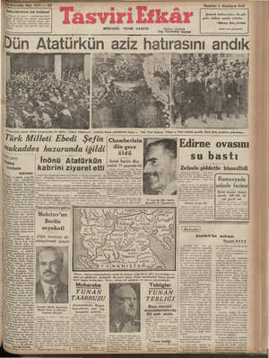 Tasviri Efkar Gazetesi 11 Kasım 1940 kapağı