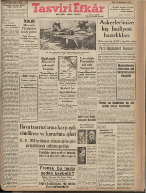 Tasviri Efkar Gazetesi 19 Kasım 1940 kapağı