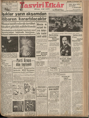 Tasviri Efkar Gazetesi 20 Kasım 1940 kapağı
