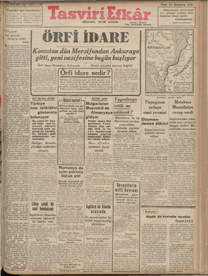 Tasviri Efkar Gazetesi 24 Kasım 1940 kapağı