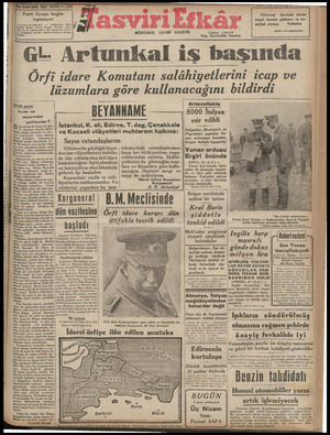 Tasviri Efkar Gazetesi 26 Kasım 1940 kapağı