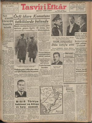 Tasviri Efkar Gazetesi 27 Kasım 1940 kapağı