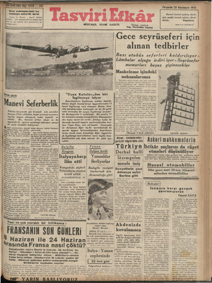 Tasviri Efkar Gazetesi 28 Kasım 1940 kapağı