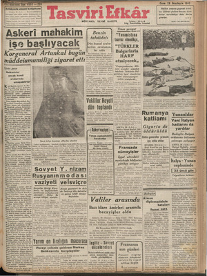 Tasviri Efkar Gazetesi 29 Kasım 1940 kapağı