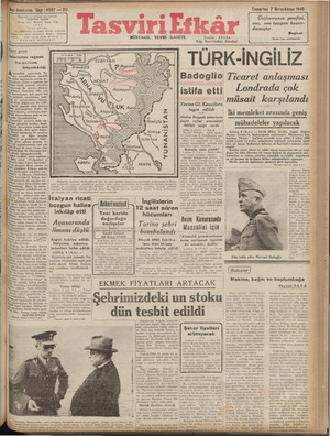 Tasviri Efkar Gazetesi 7 Aralık 1940 kapağı