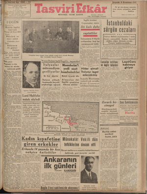 Tasviri Efkar Gazetesi 18 Aralık 1940 kapağı