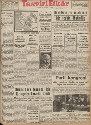 Tasviri Efkar Gazetesi 27 Aralık 1940 kapağı