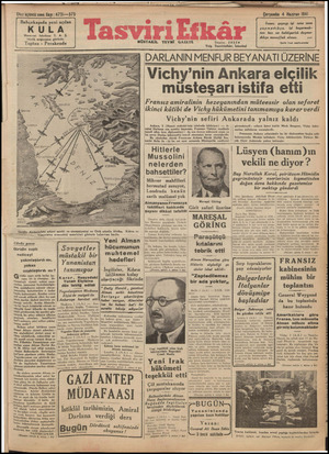 Tasviri Efkar Gazetesi 4 Haziran 1941 kapağı