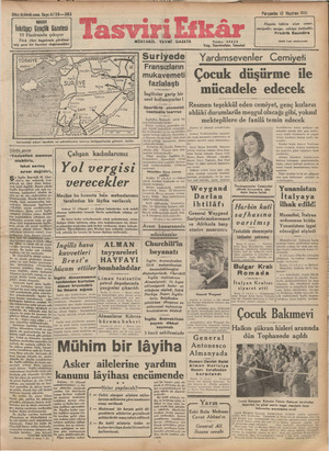 Tasviri Efkar Gazetesi 12 Haziran 1941 kapağı