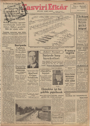 Tasviri Efkar Gazetesi 13 Haziran 1941 kapağı