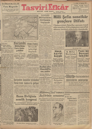 Tasviri Efkar Gazetesi 14 Haziran 1941 kapağı