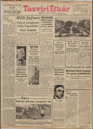 Tasviri Efkar Gazetesi 16 Haziran 1941 kapağı