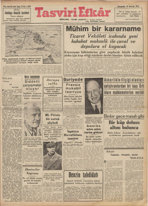 Tasviri Efkar Gazetesi 18 Haziran 1941 kapağı