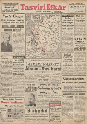Tasviri Efkar Gazetesi 4 Temmuz 1941 kapağı