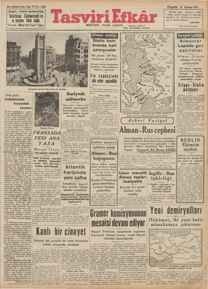 Tasviri Efkar Gazetesi 10 Temmuz 1941 kapağı