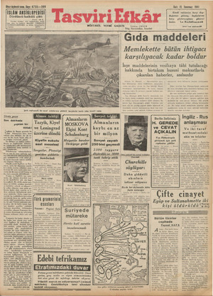 Tasviri Efkar Gazetesi 15 Temmuz 1941 kapağı
