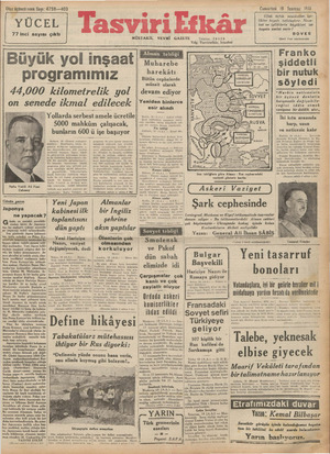 Tasviri Efkar Gazetesi 19 Temmuz 1941 kapağı