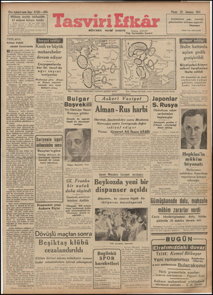 Tasviri Efkar Gazetesi 20 Temmuz 1941 kapağı