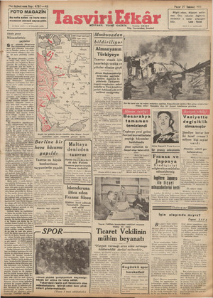 Tasviri Efkar Gazetesi 27 Temmuz 1941 kapağı