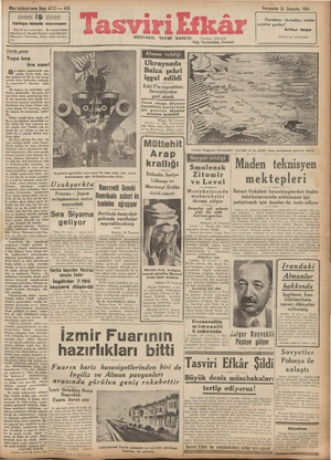 Tasviri Efkar Gazetesi 31 Temmuz 1941 kapağı