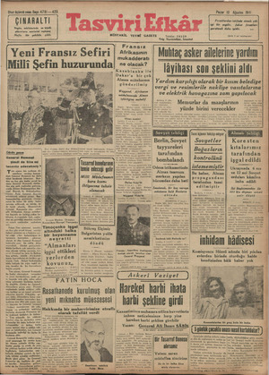 Tasviri Efkar Gazetesi 10 Ağustos 1941 kapağı