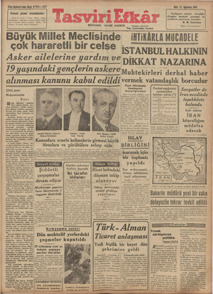 Tasviri Efkar Gazetesi 12 Ağustos 1941 kapağı