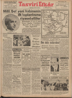 Tasviri Efkar Gazetesi 14 Temmuz 1942 kapağı
