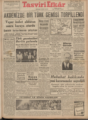Tasviri Efkar Gazetesi 17 Temmuz 1942 kapağı