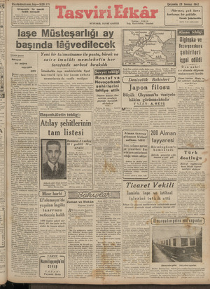 Tasviri Efkar Gazetesi 29 Temmuz 1942 kapağı
