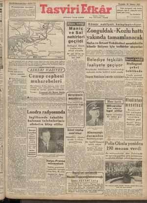 Tasviri Efkar Gazetesi 30 Temmuz 1942 kapağı