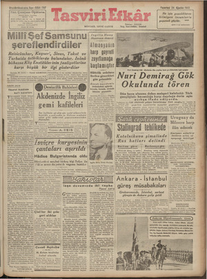 Tasviri Efkar Gazetesi 24 Ağustos 1942 kapağı