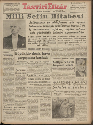 Tasviri Efkar Gazetesi 26 Ağustos 1942 kapağı