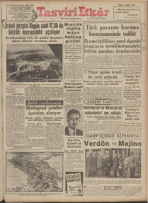 Tasviri Efkar Gazetesi 4 Eylül 1942 kapağı