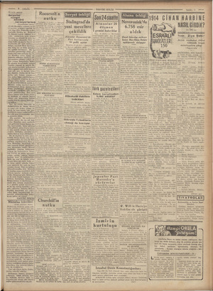    —— 9 EYLÜL ——— ——— —— 'TASVİRİ EFKÂR Sühile : 3 —— aa 1914 GİHAN HARBİNE | Günün yazısı Göşmlee i Roosevelt'n mangal nutku