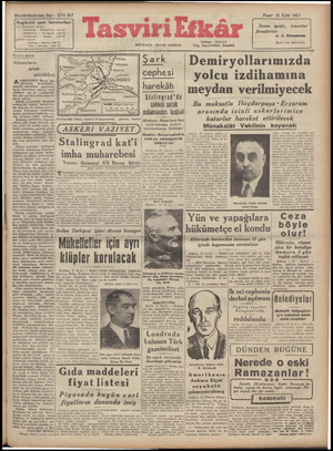 Tasviri Efkar Gazetesi 13 Eylül 1942 kapağı