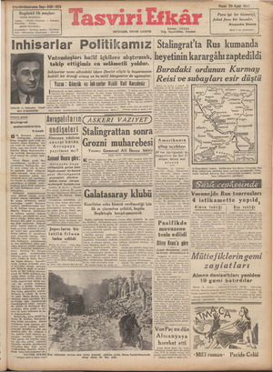 Tasviri Efkar Gazetesi 20 Eylül 1942 kapağı