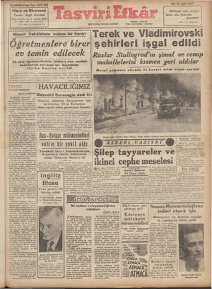 Tasviri Efkar Gazetesi 22 Eylül 1942 kapağı