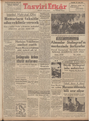 Tasviri Efkar Gazetesi 24 Eylül 1942 kapağı