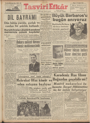 Tasviri Efkar Gazetesi 27 Eylül 1942 kapağı