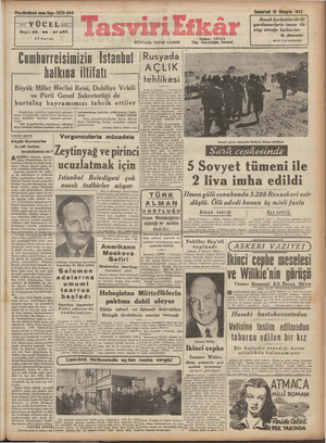 Tasviri Efkar Gazetesi 10 Ekim 1942 kapağı