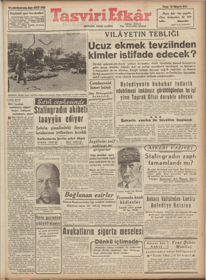 Tasviri Efkar Gazetesi 18 Ekim 1942 kapağı