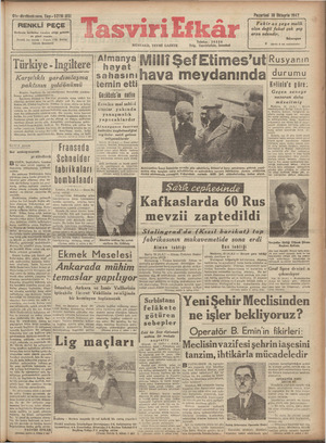 Tasviri Efkar Gazetesi 19 Ekim 1942 kapağı