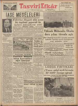 Tasviri Efkar Gazetesi 20 Ekim 1942 kapağı