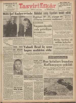 Tasviri Efkar Gazetesi 23 Ekim 1942 kapağı