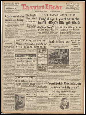 Tasviri Efkar Gazetesi 24 Ekim 1942 kapağı