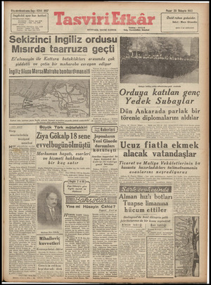 Tasviri Efkar Gazetesi 25 Ekim 1942 kapağı